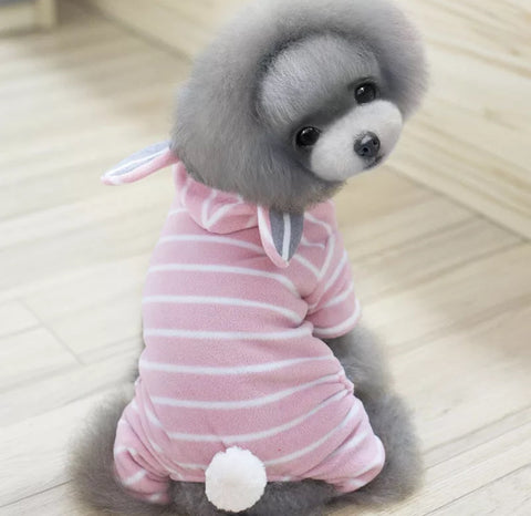 Bunny Pink Stripes Dog Outfit