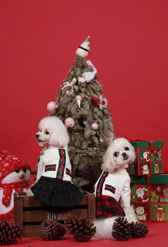 Christmasy Plaid Skirts - Small Breed
